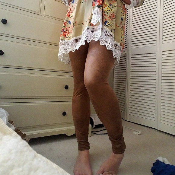 Feux Brown Leather Leggings - Picture 5 of 5